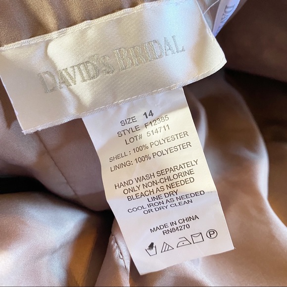 David’s Bridal Copper Brown Strappless Bridesmaid Wedding Dress Prom Size 14 - Picture 11 of 11